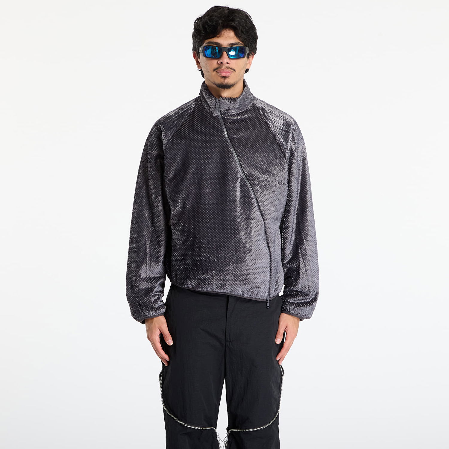 Puffer takki Post Archive Faction (PAF) Asymmetrical Zipper Padded River Jacket S Musta | A1-003CC, 1
