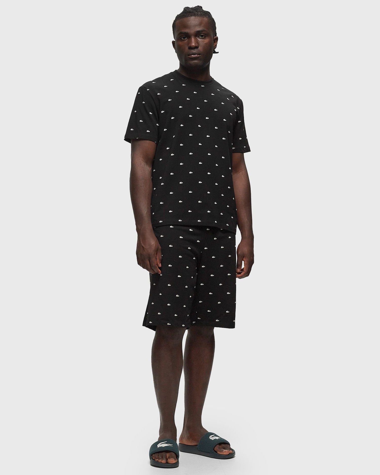 Pyjama Lacoste LOUNGEWEAR PYJAMA SET Musta | 4H3304-258, 1