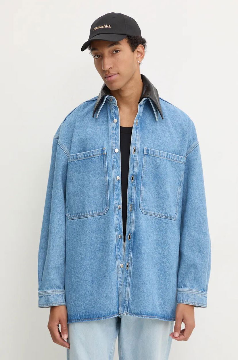 Paita Nanushka Relaxed Denim Shirt With Classic Collar Sininen | NU24PFJK00553