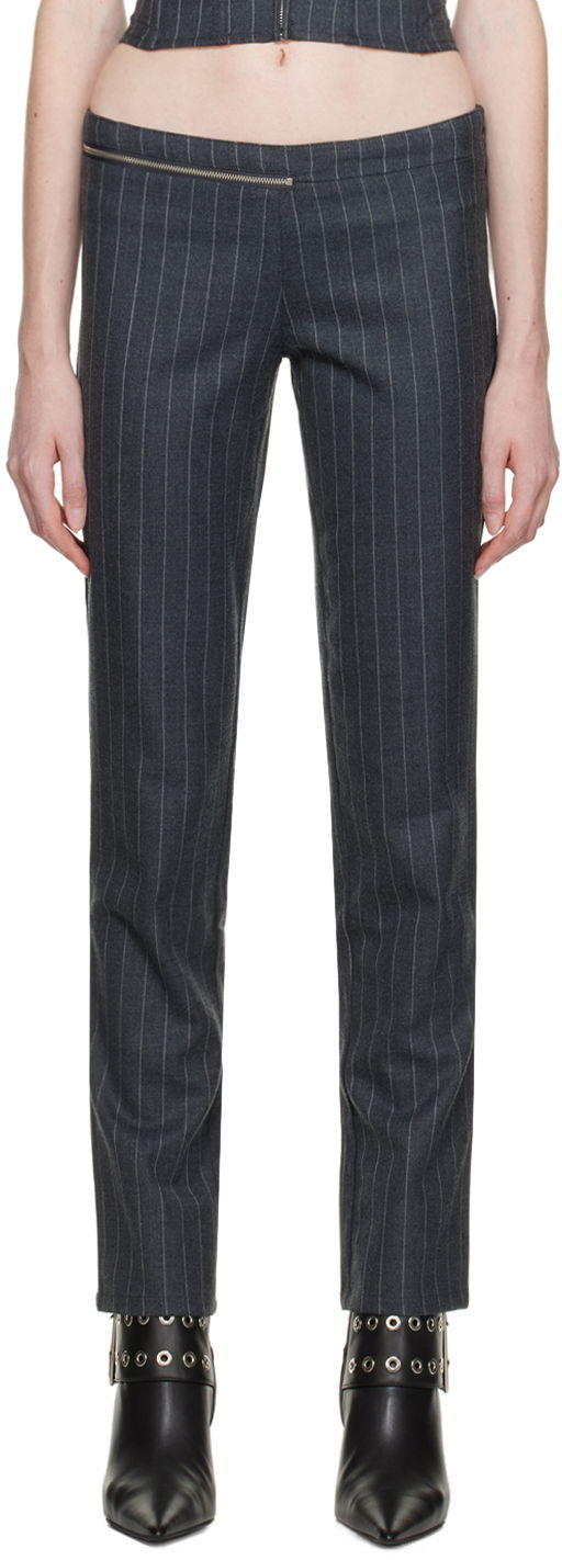 Housut Miaou Miaou Hannah Jewett Edition Maeve Pinstripe Trousers Harmaa | 1030PSWBRI