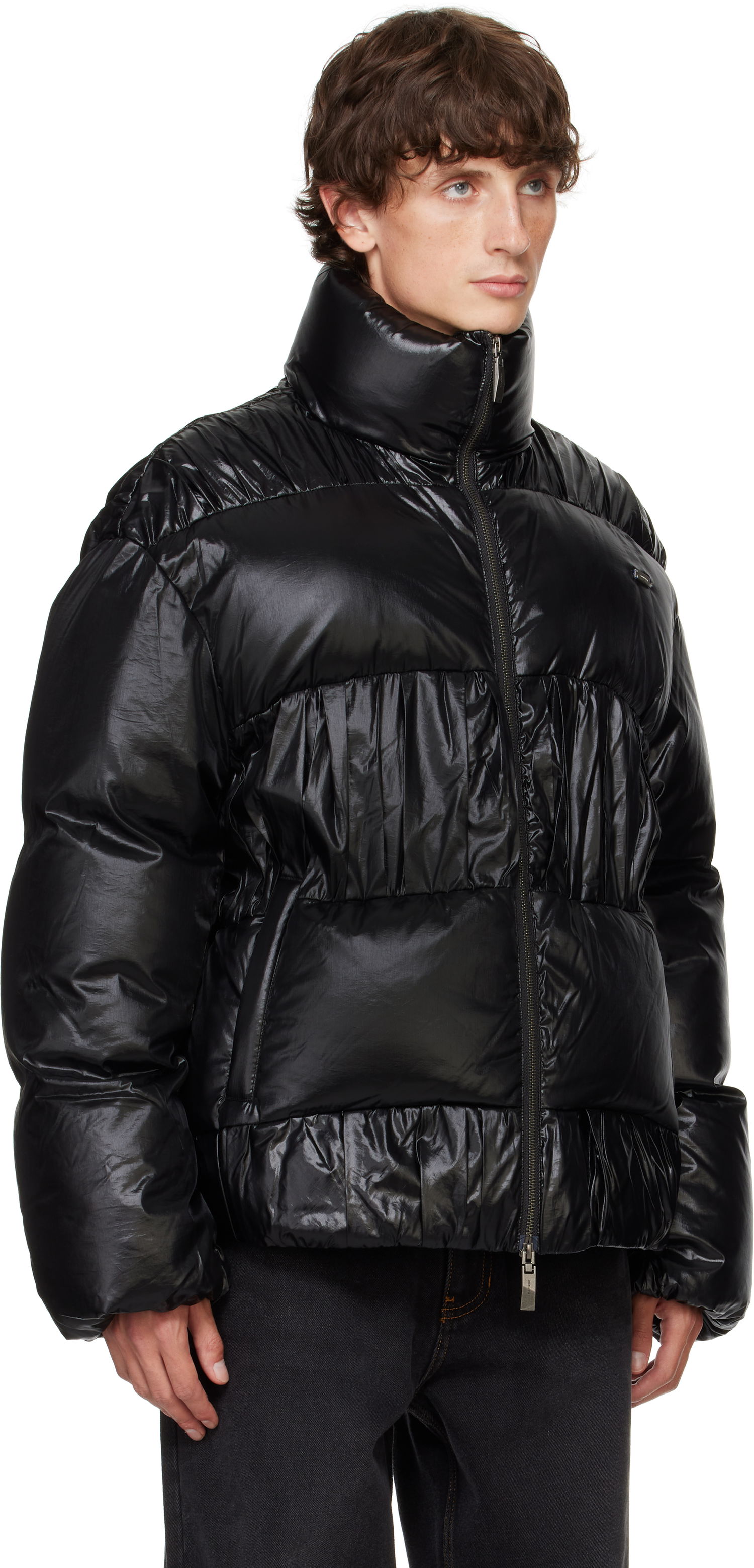 Puffer takki ADER ERROR Gathered Down Jacket Musta | BN01FWDW0101BK, 1