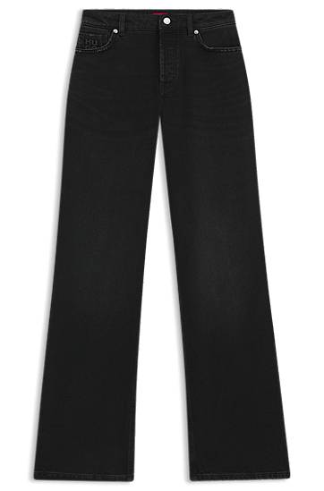 Jeans BOSS Comfort-Stretch Wide-Leg Jeans Musta | 50546496