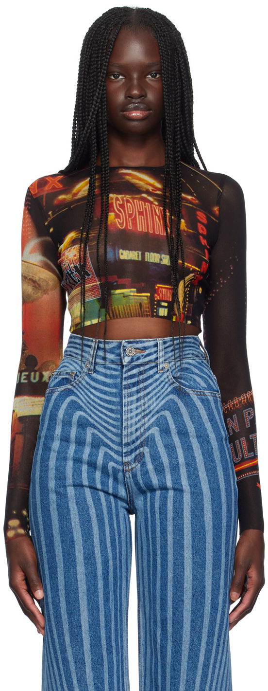 Crop top Jean Paul Gaultier Gaultier 'The Pigalle Crop' Long Sleeve T-Shirt Monivärinen | 24/30-F-TO205-T552-00301550