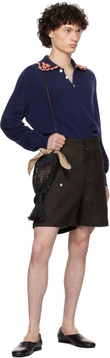 Shortsit Bode Bode Linen Cot Shorts Ruskea | MRS25BT056, 3