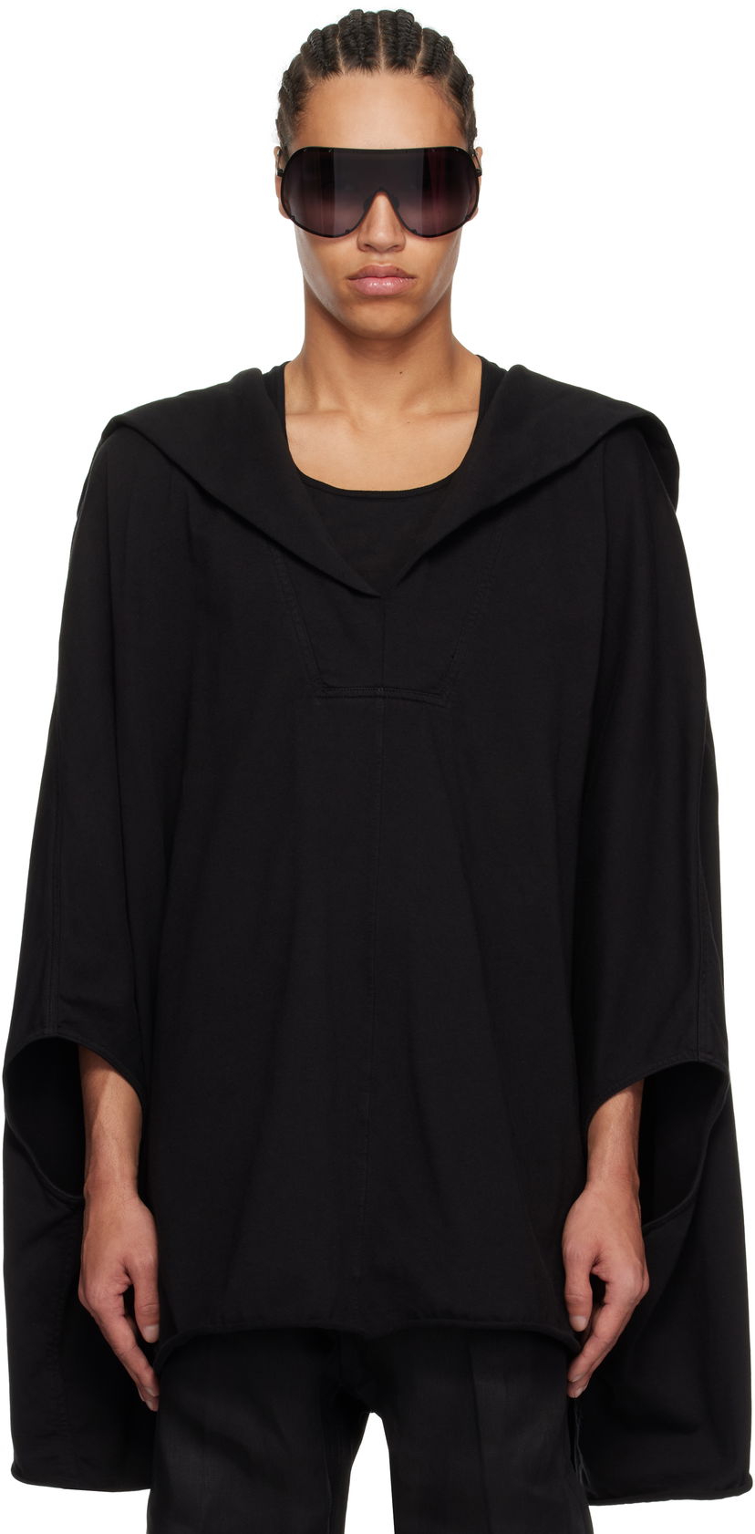 Villapaita Rick Owens Rick Owens Kaftan Hoodie Musta | RR01E5505 RIG