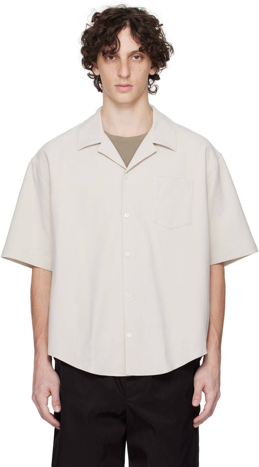 Paita AMI AMI Paris Camp Collar Shirt Beige | HSH219.CO0106