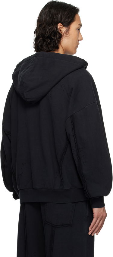Huppari Feng Chen Wang Feng Chen Wang Deconstruction Zip-Up Hoodie Musta | FUS19HD01, 2