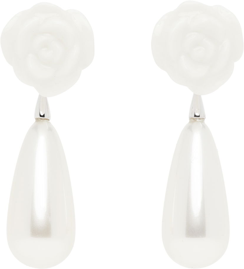 Korvakorut SHUSHU/TONG SHUSHU/TONG YVMIN Edition Rose Faux-Pearl Earrings Valkoinen | 25304WHT00DN2