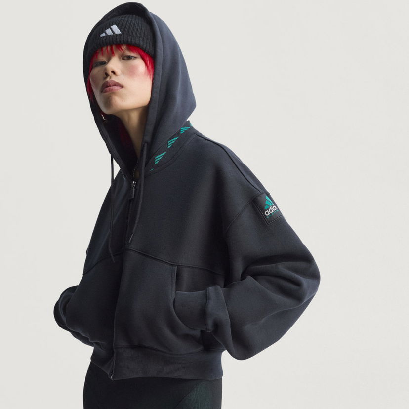 Huppari adidas Performance EQT Cropped Hoodie Musta | JW7348
