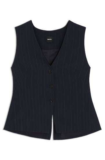 Liivi BOSS BOSS Pinstripe Single-Breasted Waistcoat Tummansininen | 50548493