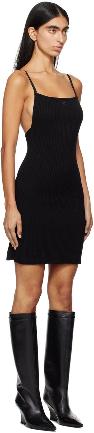 Mekko Courrèges Ribbed Mini Dress Musta | 324MRO441FI0001, 1