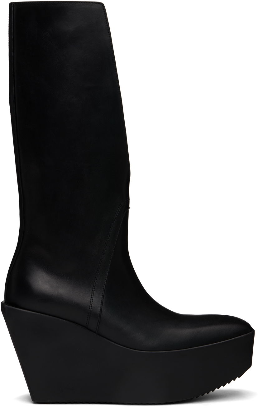 Vaatteet Rick Owens Rick Owens Hollywood Sliver Platform Winged Kowboys Tall Boots Musta | RP01E7833 LOO