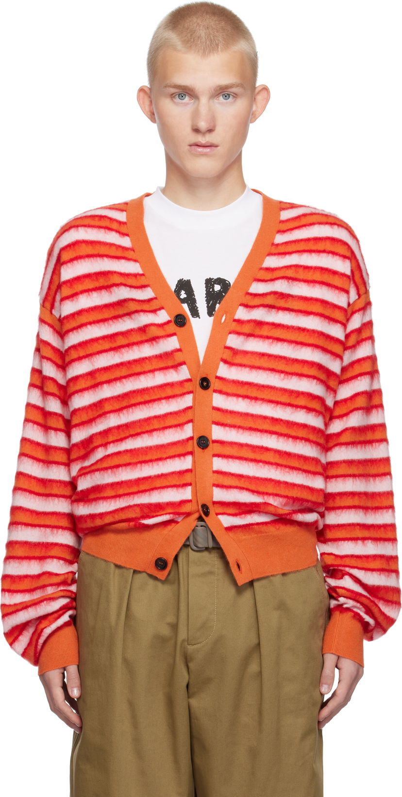 Villapaita Marni Wool Mohair Striped Cardigan Monivärinen | CDMG0137Q0 UFW617