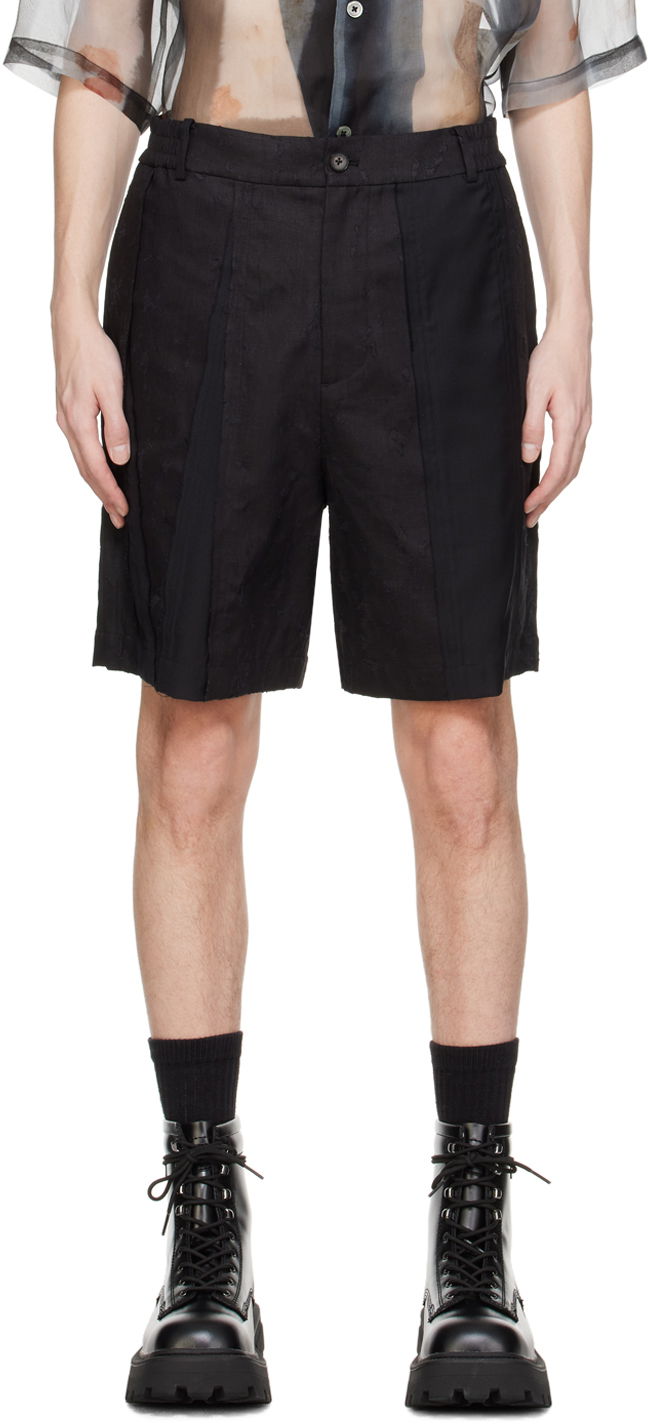 Shortsit Feng Chen Wang Feng Chen Wang Distressed Shorts Musta | FMS17ST05