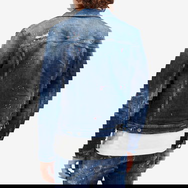 Takki DSQUARED2 Dsquared2 Dan Paint Splatter Denim Jacket Sininen | S74AM1563-S30664-470, 3