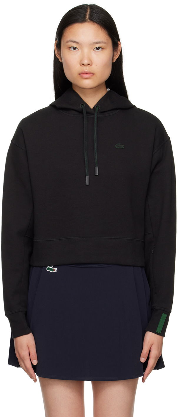 Huppari Lacoste Vent Cropped Hoodie Musta | SF0281_031
