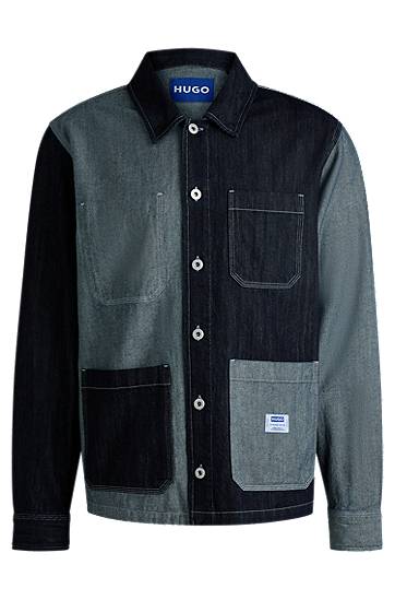 Paita BOSS HUGO Relaxed Fit Mixed Denim Overshirt Monivärinen | 50534188
