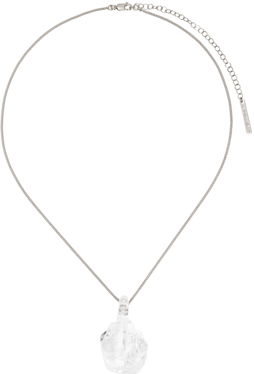 Kaulakoru Y/PROJECT Silver Midi Fuck U Necklace Metallinen | 640NE013