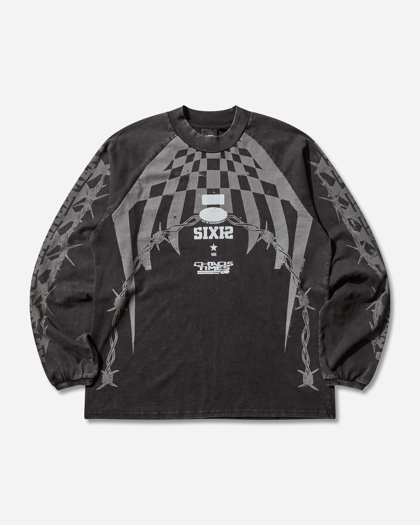 T-paita Vans Act of Disagreement Hazard Longsleeve T-Shirt Musta | VN000RPWBLK1