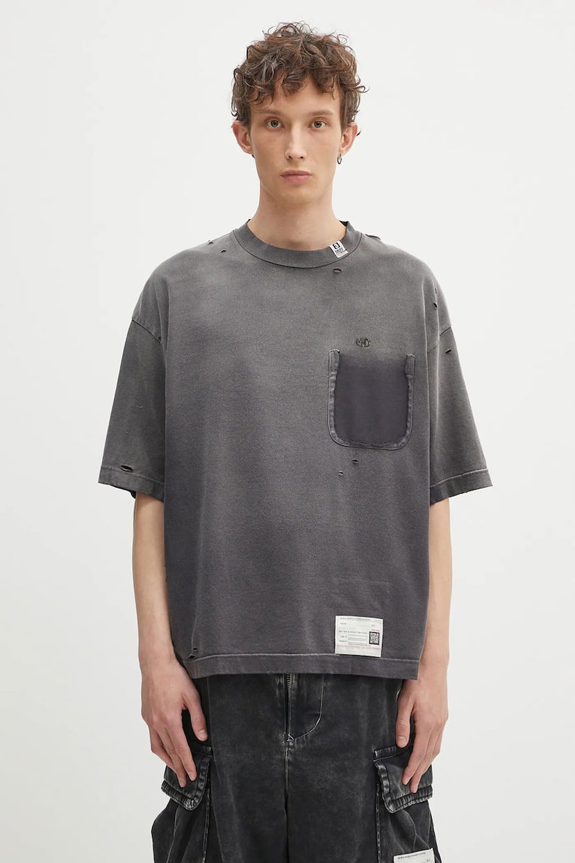 T-paita Maison MIHARA YASUHIRO Maison MIHARA YASUHIRO Sun Faded Pocket T-Shirt Harmaa | A14TS611
