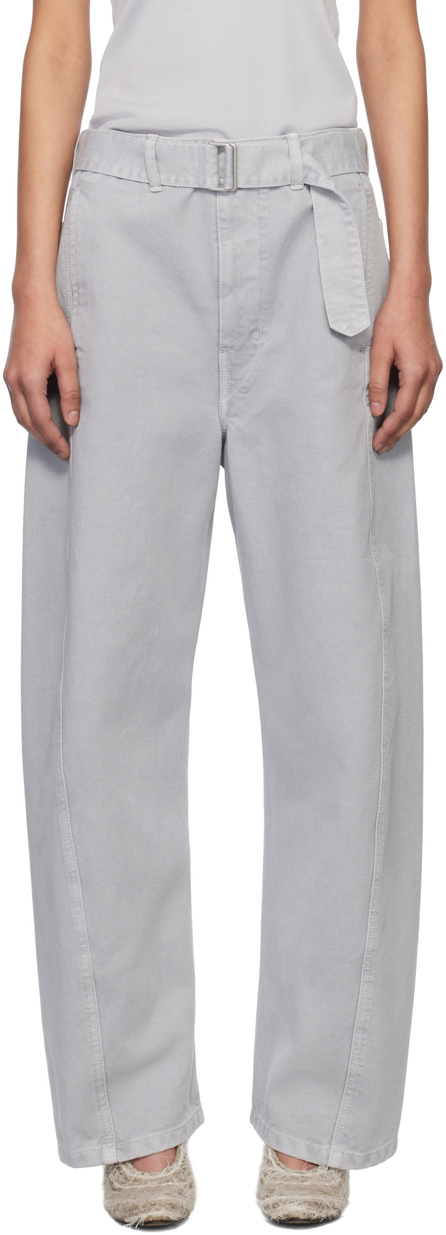 Cargo housut LEMAIRE Lemaire Twisted Belted Trousers Harmaa | PA326 LD1036, 0