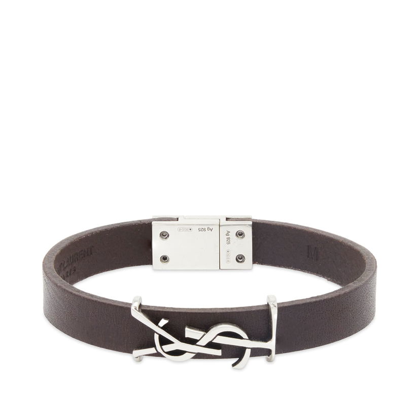 Rannerengas Saint Laurent YSL Leather Bracelet Musta | 783110Y1019-2045