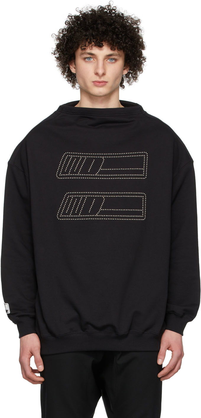 Huppari We11done We11done High Boatneck Sweatshirt Musta | WD-TS1-22-538-U-BK
