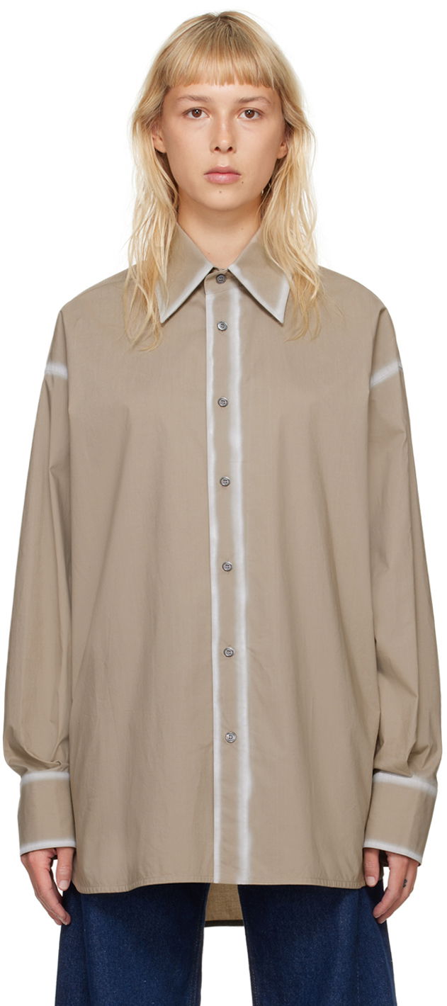 Paita Maison Margiela MM6 Buttoned Shirt Beige | SH0DT0008 S47294