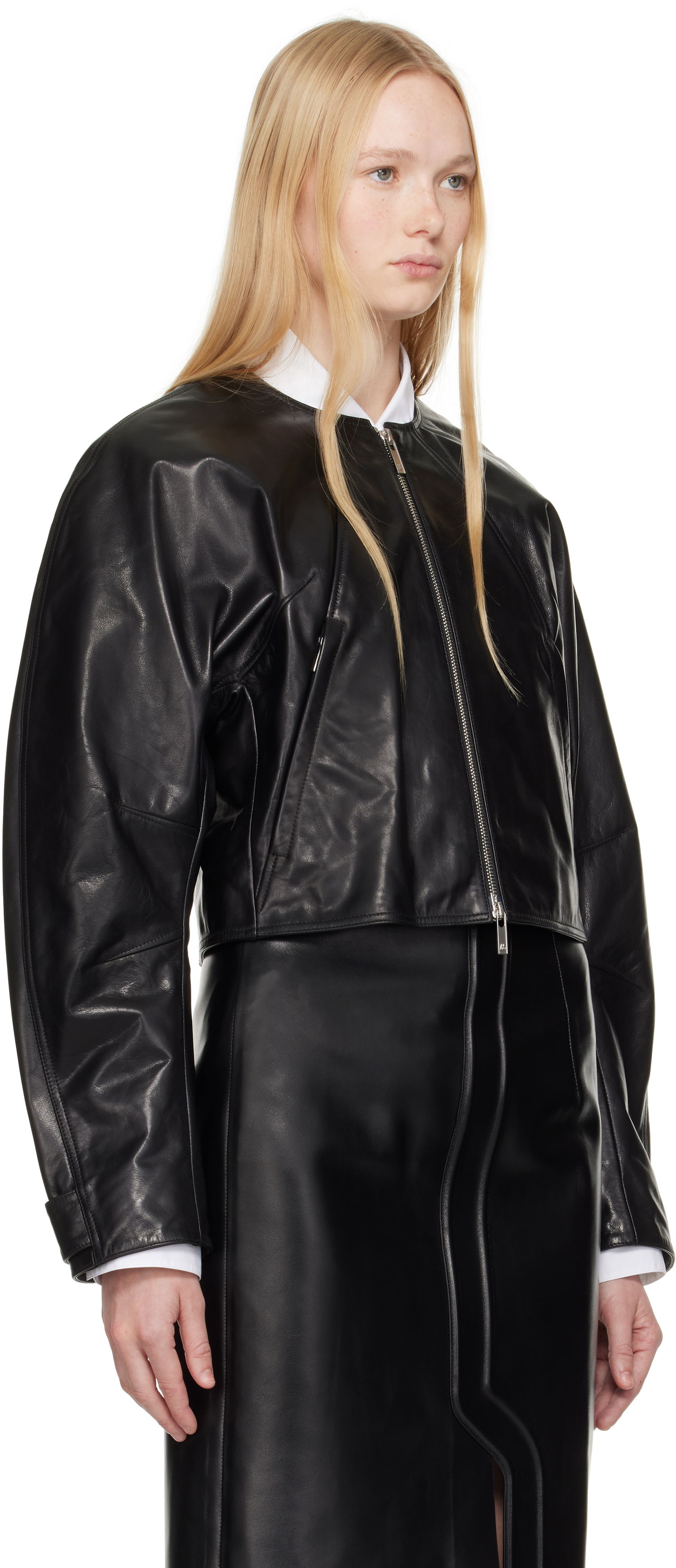 Bomber-takki Helmut Lang Helmut Lang Articulated Leather Jacket Musta | P01HW102, 1