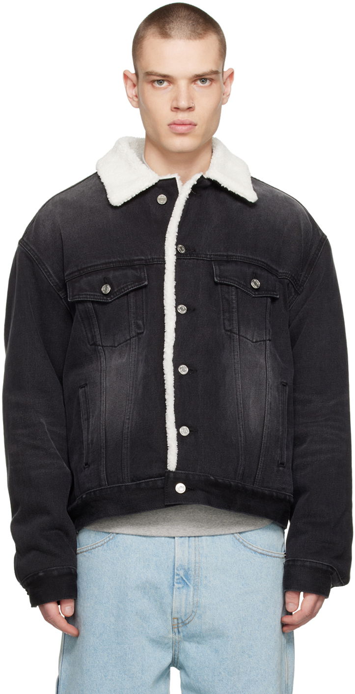 Takki We11done Oversized Faux-Shearling Jacket Musta | WD-DJ3-22-378-U-BK