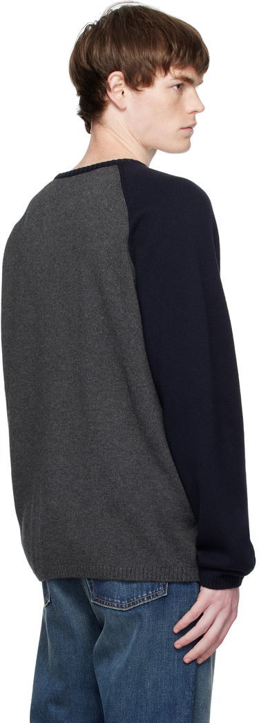 Villapaita We11done We11done Printed Raglan Knit Pullover Sweater Harmaa | WD-KO2-25-659-U-CH, 2