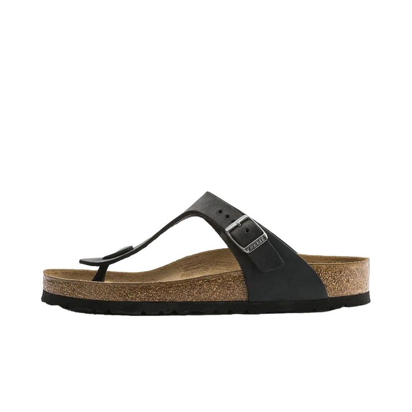 Tennarit ja kengät Birkenstock Gizeh Oiled Leather Black Regular Fit Musta | 845251