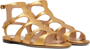 Kengänhoito Tom Ford TOM FORD Laminated Lizard Print Sandals Metallinen | W3630-LCL232G, 3