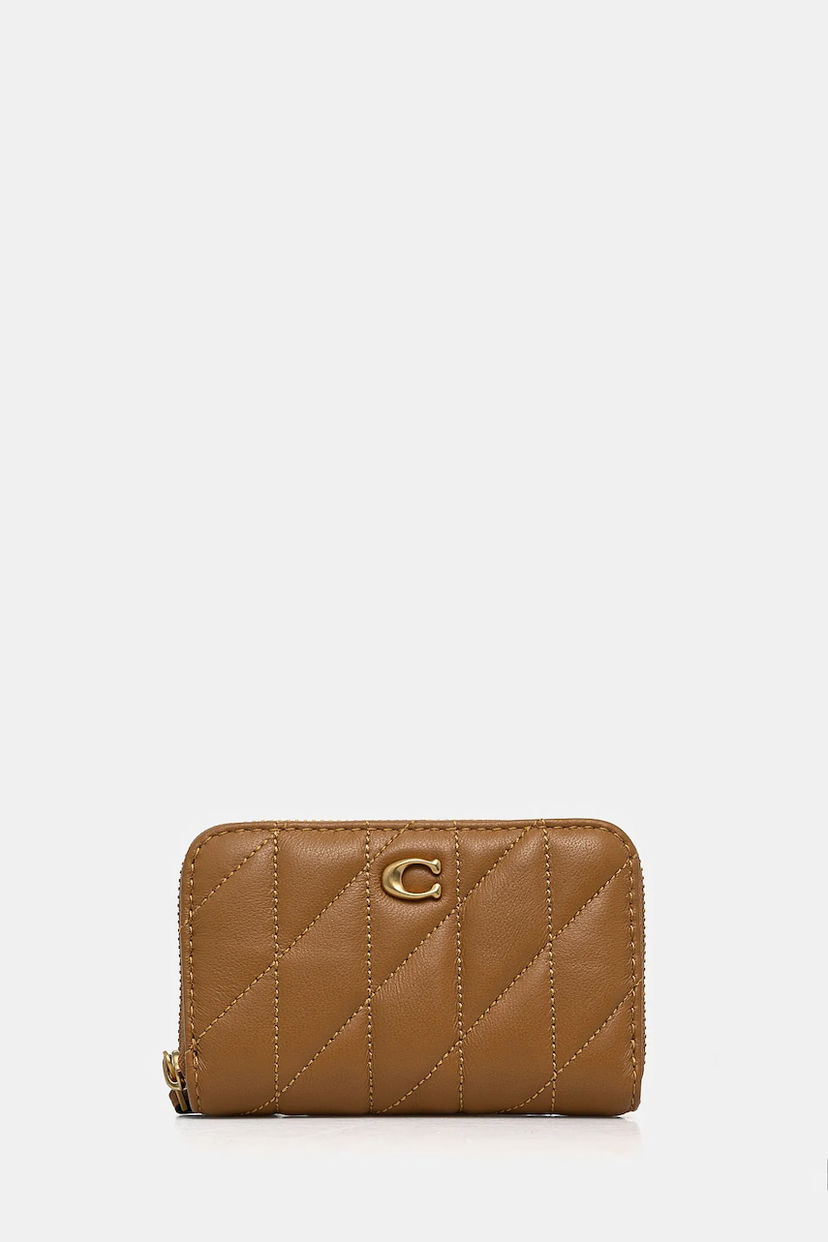 Lompakko Coach Coach Quilted Leather Zip Around Wallet Ruskea | CM505