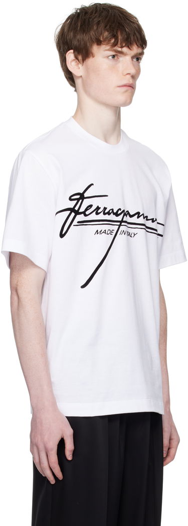 T-paita FERRAGAMO Ferragamo Signature Crew Neck T-Shirt Valkoinen | 786470, 1