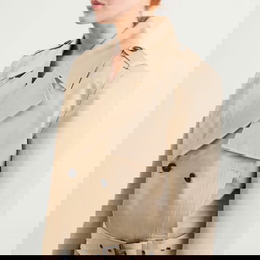 Trenssitakki Anine Bing Anine Bing Greer Cropped Trench Coat, Size Large Beige | A-01-11177-OMA10, 5