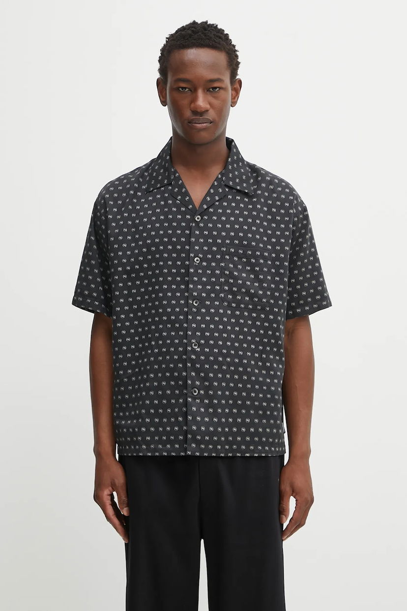 Paita Neighborhood NEIGHBORHOOD Monogram Pattern Relaxed Hawaiian Shirt Musta | 251TSNH.SHM11