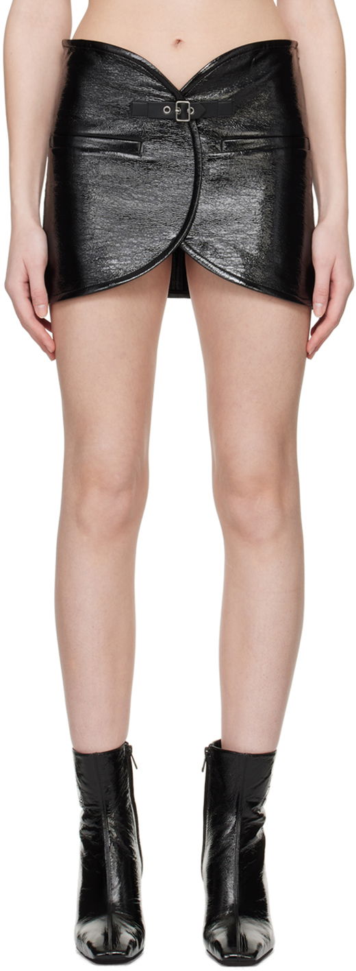 Hame Courrèges Ellipse Patent Leather Miniskirt Musta | 124CJU143VY0014