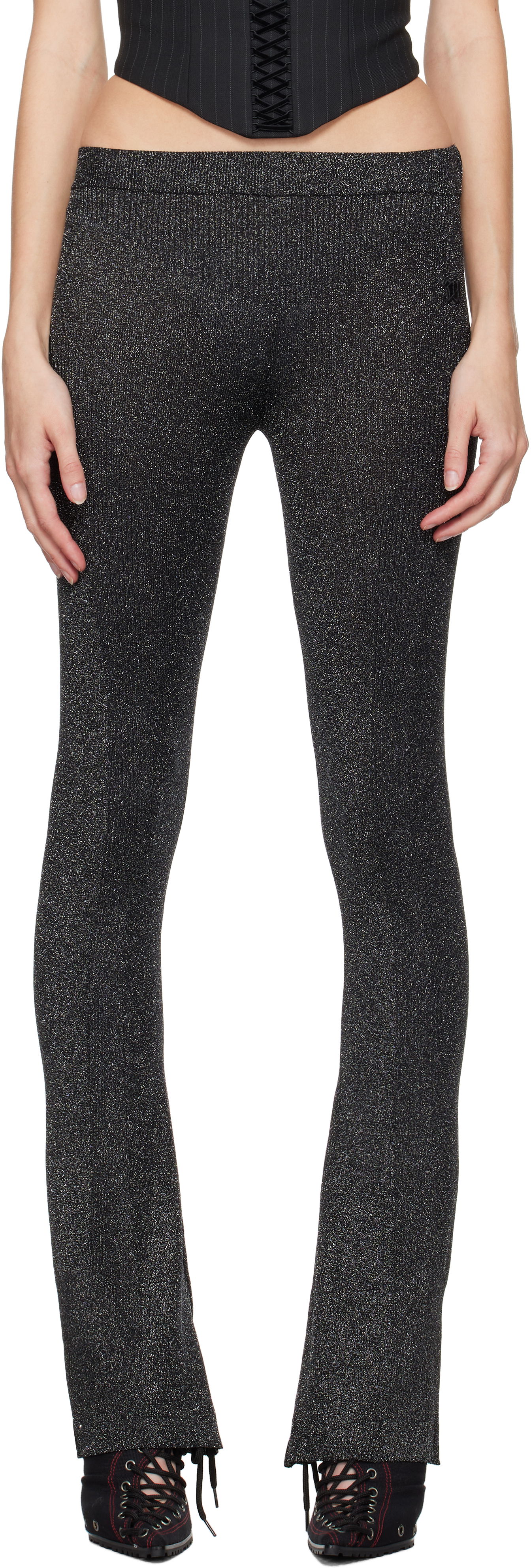 Leggingsit MISBHV Knitted Flared Trousers Musta | 241W307, 0