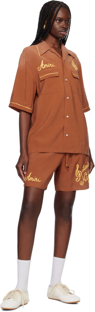 Shortsit AMIRI Amiri Saturday Night Drawstring Shorts Ruskea | AMSHCA1076, 3