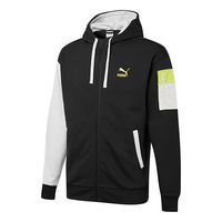 Retro Colorblock Knit Hooded Jacket