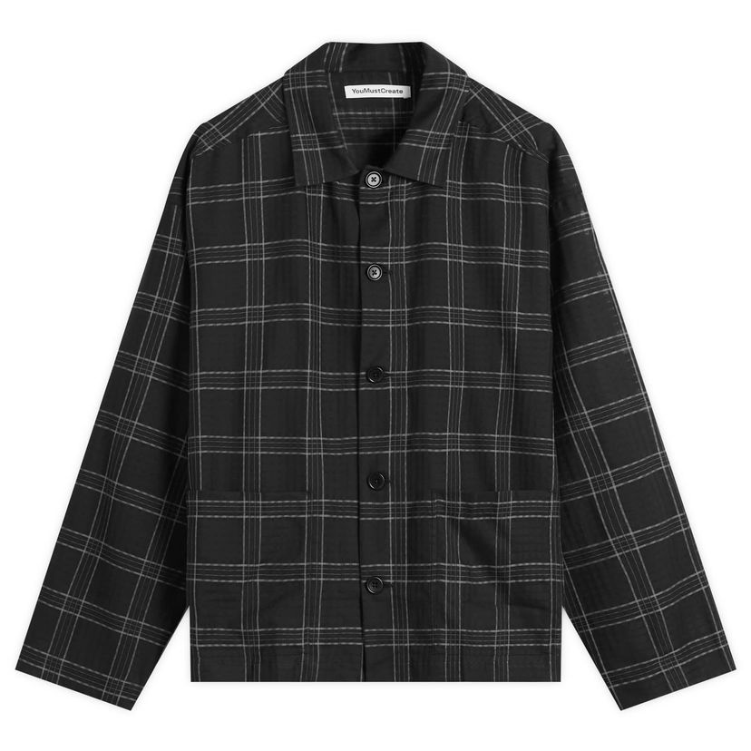 Paita YMC YMC PJ Check Overshirt, Size Small Musta | P2ZAP-01