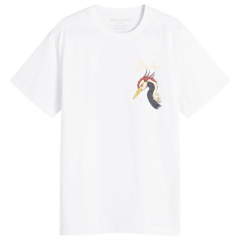 T-paita Maharishi Year of the Crane Graphic Tee, Size Large Valkoinen | 1580-WHT