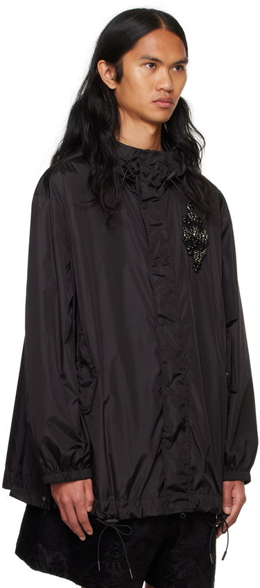 Tuulitakki Simone Rocha Simone Rocha Embellished Button Placket Parka Musta | 6105B 1067, 1