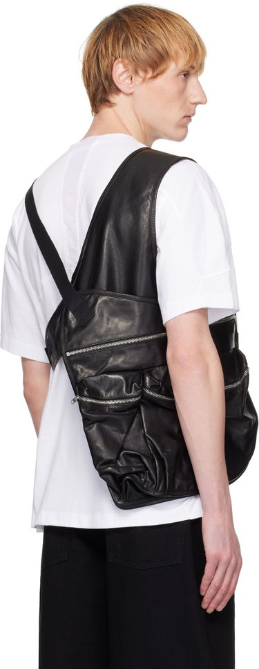 T-paita Helmut Lang Helmut Lang Utility Bag Leather Vest Musta | P01HM101, 2