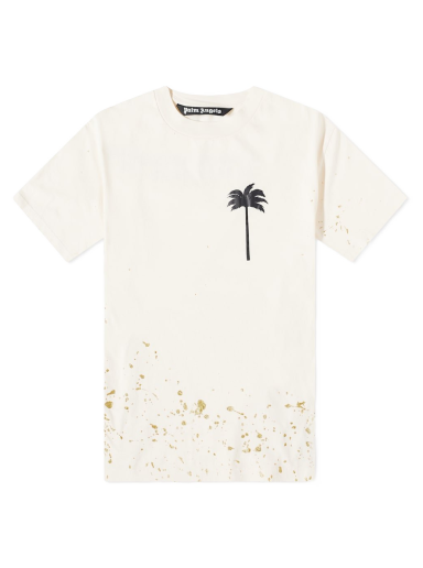 T-paita Palm Angels Painted Palm Tee Valkoinen | PMAA001F22JER0040410