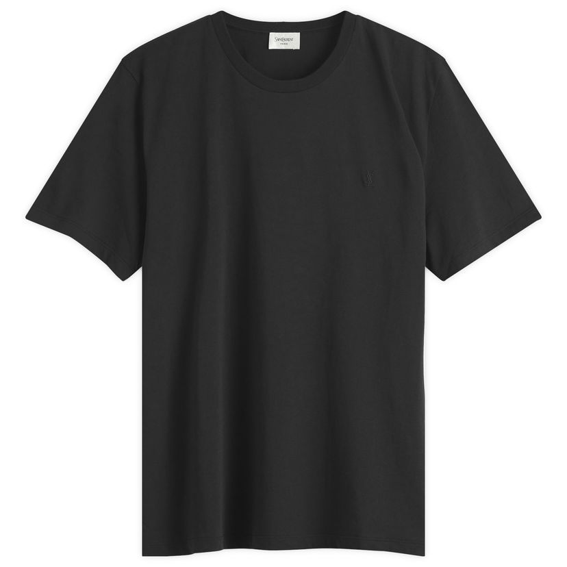 T-paita Saint Laurent Washed Cotton T-Shirt, Size Large Musta | 819395-Y2ZJ2-1000