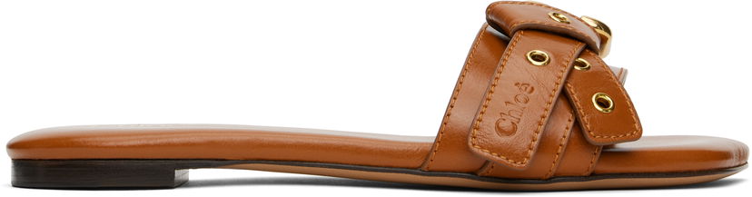 Asusteet CHLOÉ Chloé Mae Leather Sandals Ruskea | CHC25S08NQJ
