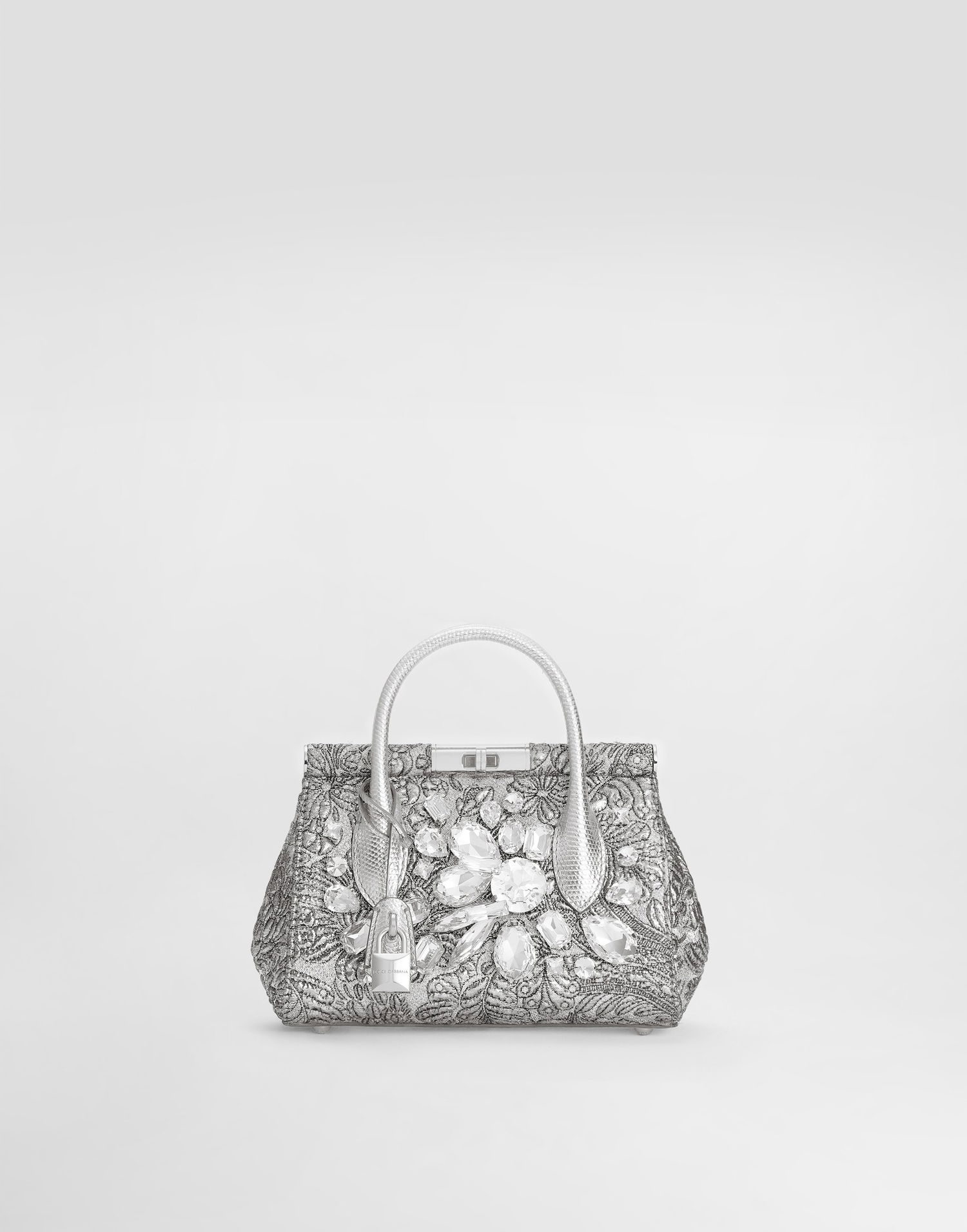 Käsilaukku Dolce & Gabbana Marlene Day Mini Handbag with Embroidery and Crystals Metallinen | BB7744AR8458D708, 0