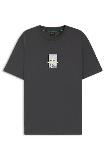 T-paita BOSS Relaxed Fit Stretch Cotton T-Shirt with Photo Print Harmaa | 50545869